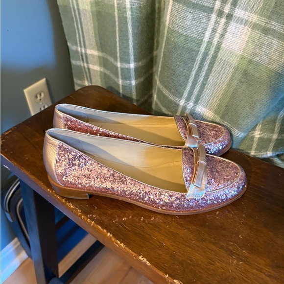 Kate Spade Pink Glitter Cora Loafers - Picture 2 of 6
